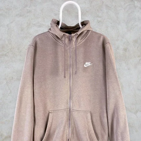 Nike Hoodie Light Brown Zip Up Mens Large - Picture 2 of 5